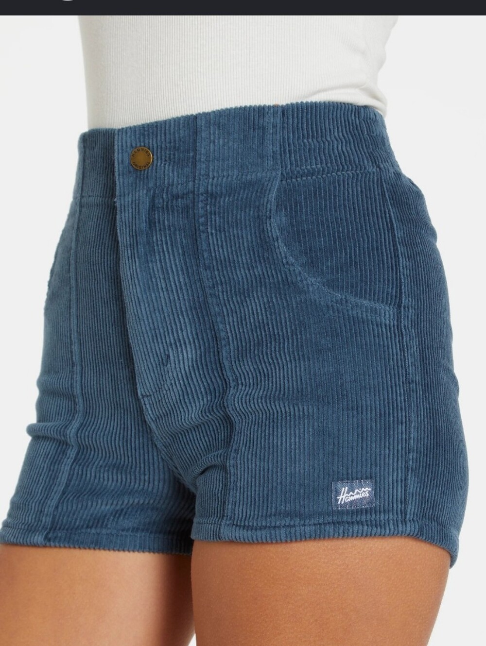 Hammies Women's Corduroy Shorts Size 28 Periwinkle Blue Retro High Rise Surf Bea